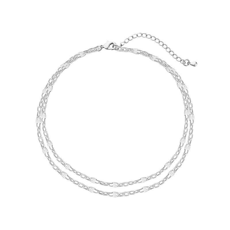 Tasiso Silver Plated Simple Lip Chain Bracelets Delicate Layered Link Bracelets for Women Dainty Layering Bracelet Hand Jewelry - Image 5